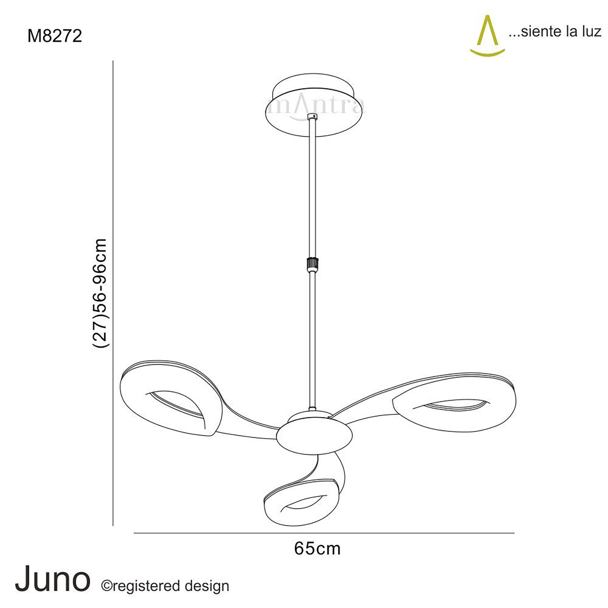 M8272/1  Juno Telescopic/Semi Flush 5 Light LED